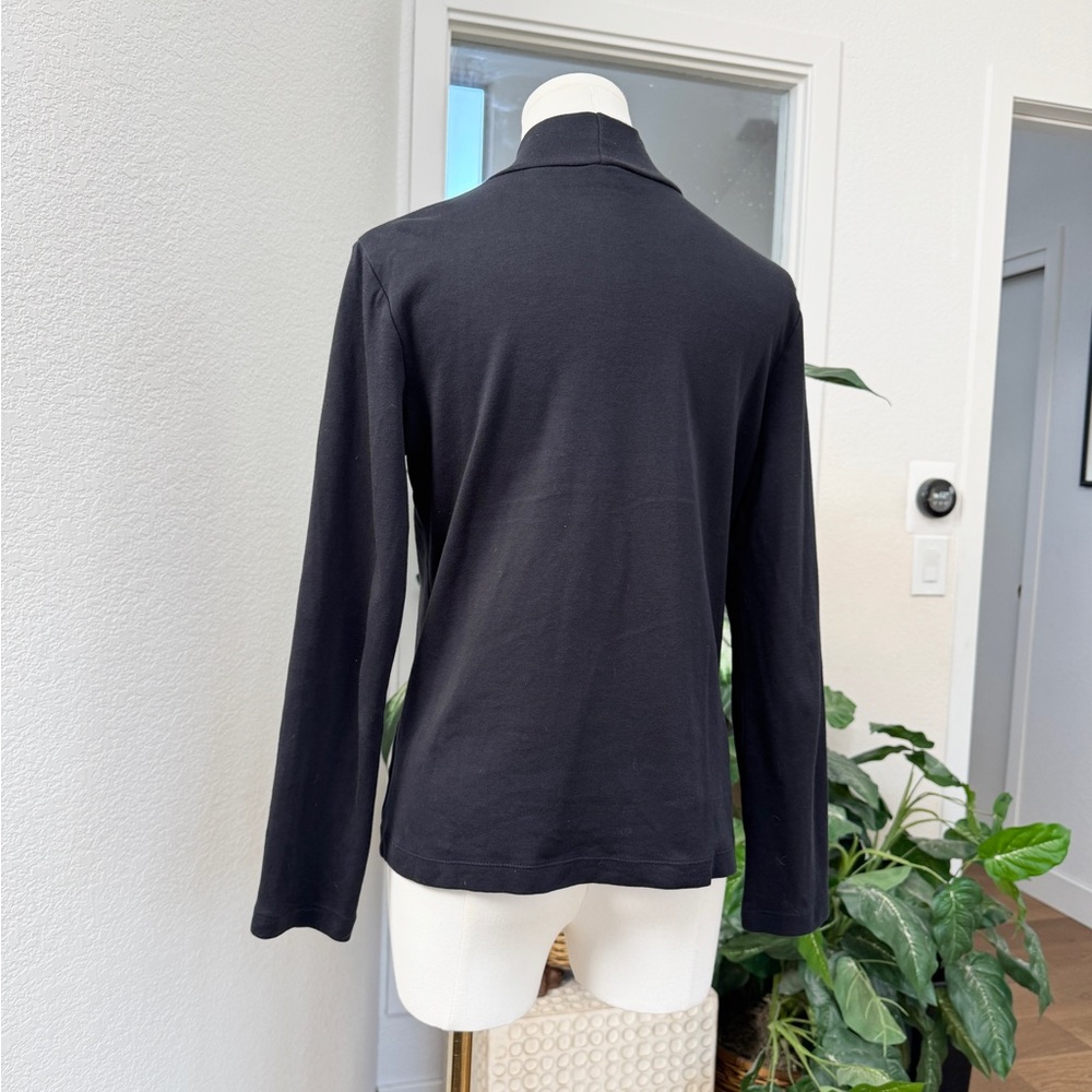 Croft & Barrow Black Cotton Mock Turtleneck Top Shirt S Long Sleeve - Picture 5 of 6